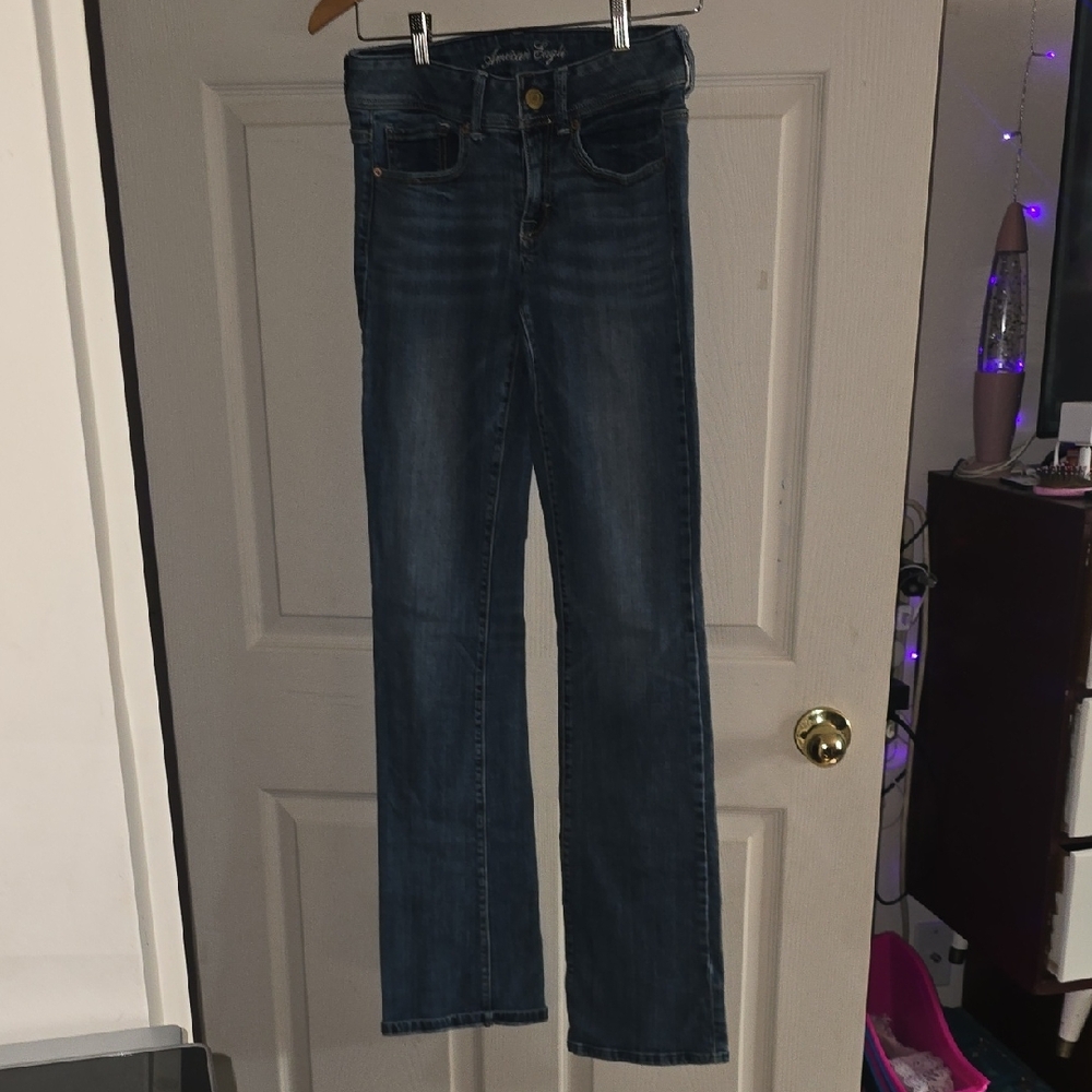 American Eagle Outfitters Dark Blue Straight Leg Jeans